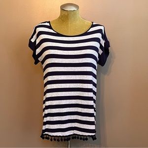 Cable & Gauge Striped Top w/ Fringe